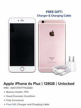 Apple iPhone 6S Plus 128GB Unlocked Rose Gold Good Condition. #1 N